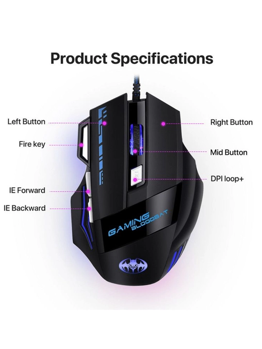 Kakusiga KSC-568 o‘yin sichqonchasi - RGB yoritish va optik sensor bilan