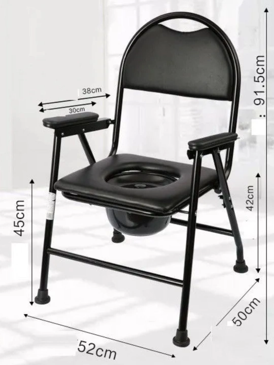 Кресло-туалет складное с судном, санитарное кресло с туалетом