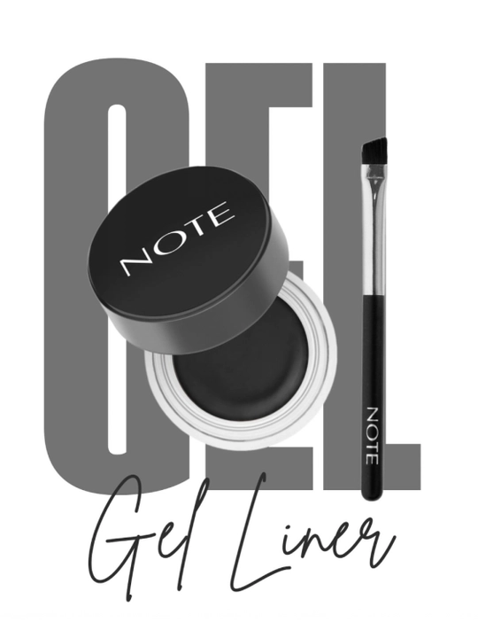 Гелевая подводка для глаз NOTE Gel Liner черная, водостойкая, 4.5 г, с кистью