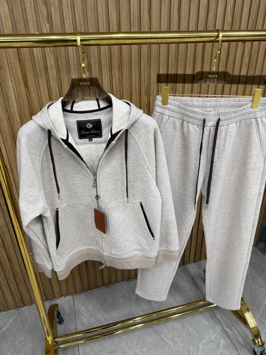 Мужской спортивный костюм Loro Piana с капюшоном и молнией, размеры M–XXXL  - 
