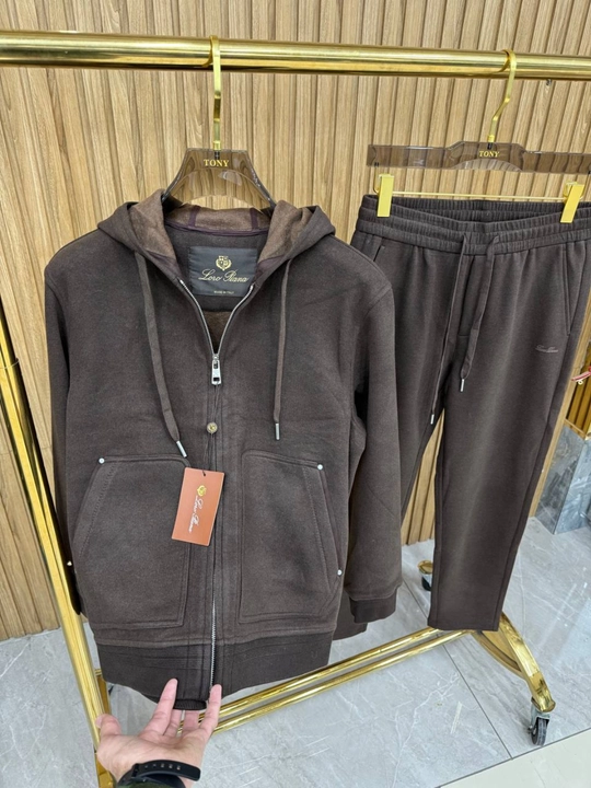 Мужской спортивный костюм Loro Piana с капюшоном и молнией, размеры M–XXXL  - 