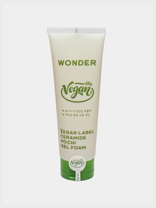 Пенка для умывания Wonder Vegan Label Ceramide Mochi Low pH Gel Foam, 180 мл
