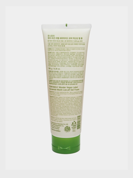 Пенка для умывания Wonder Vegan Label Ceramide Mochi Low pH Gel Foam, 180 мл
