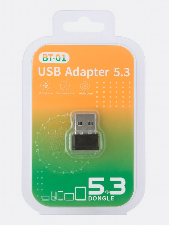Bluetooth 5.3, Simsiz adapter, USB 2.0, Qora - 