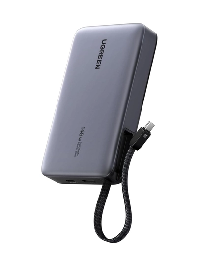 UGREEN Nexode tashqi akkumulyatori, 145 Vt, 20000 mA/soat, noutbuklar, telefonlar va elektronika uchun mo‘ljallangan 3