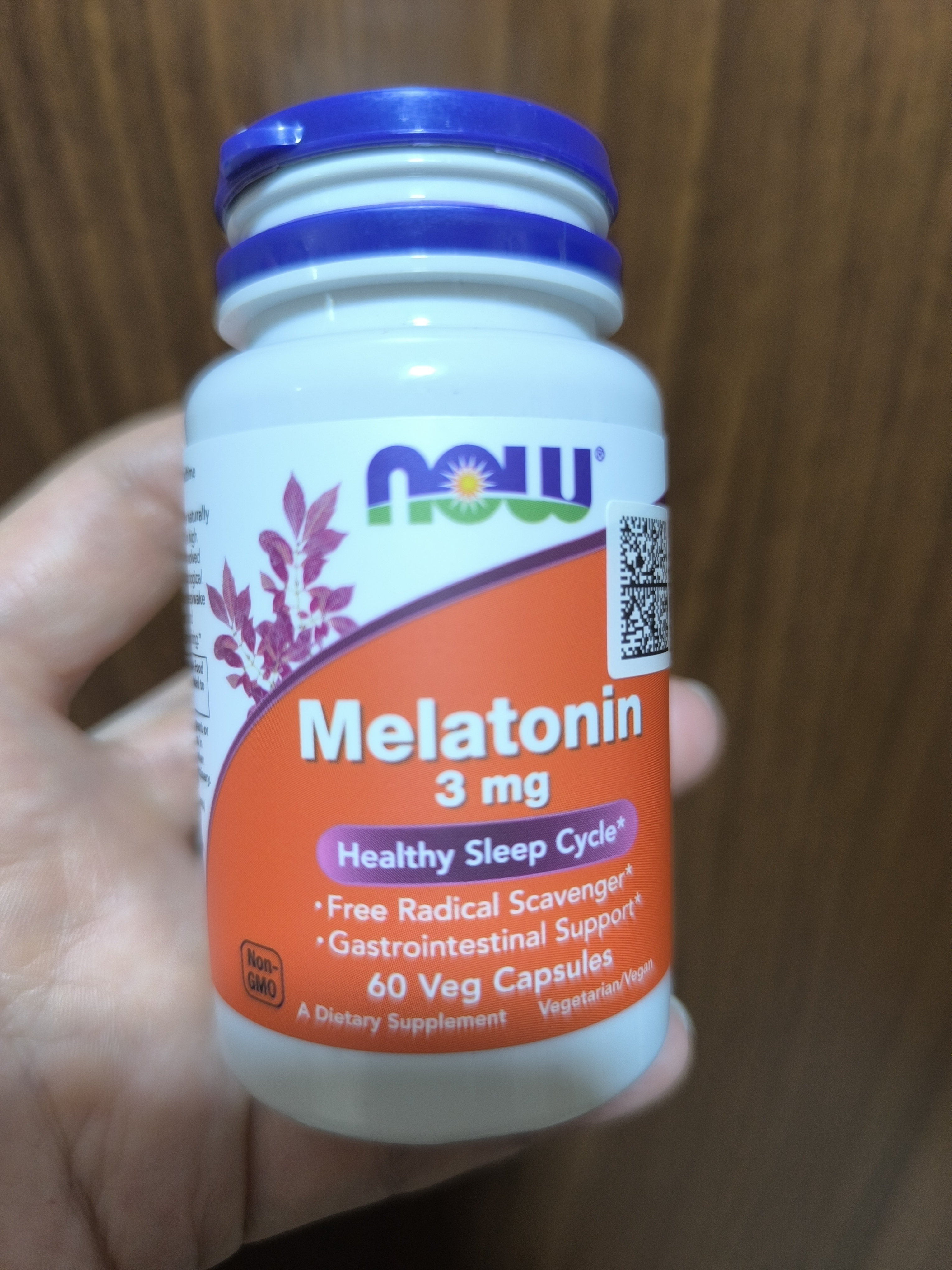Мелатонин NOW Supplements, цикл здорового сна, 3 мг, 60 капсул, Халяль