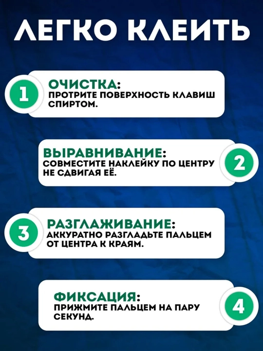 Наклейки для клавиатуры DualType RU/EN