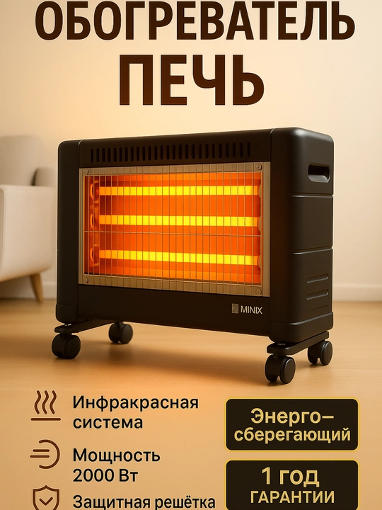 Инфракрасные керамические обогреватели, экономичные и эффективные, до 20 квадратных метров - 
