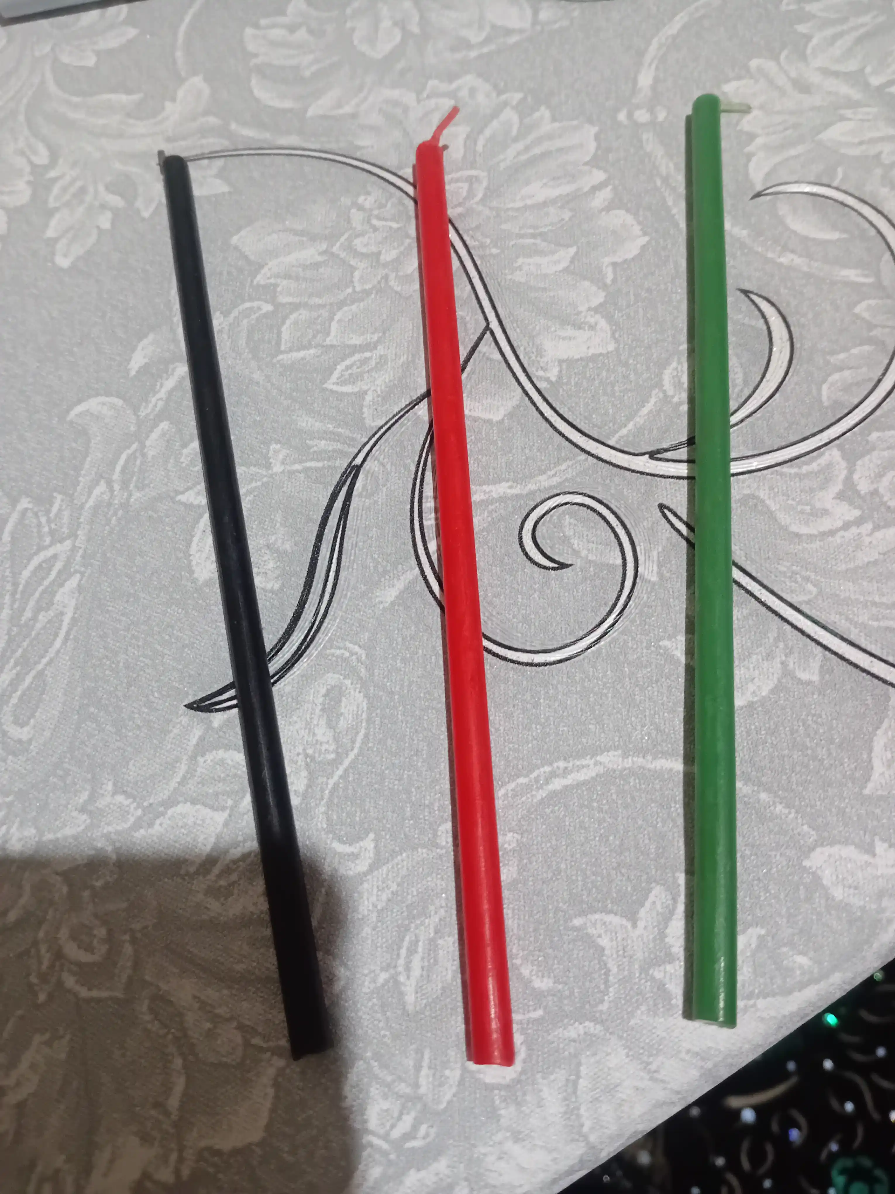 Rangli mumli shamlar, qalamli, 15 sm, 10, 20, 50, 100 dona