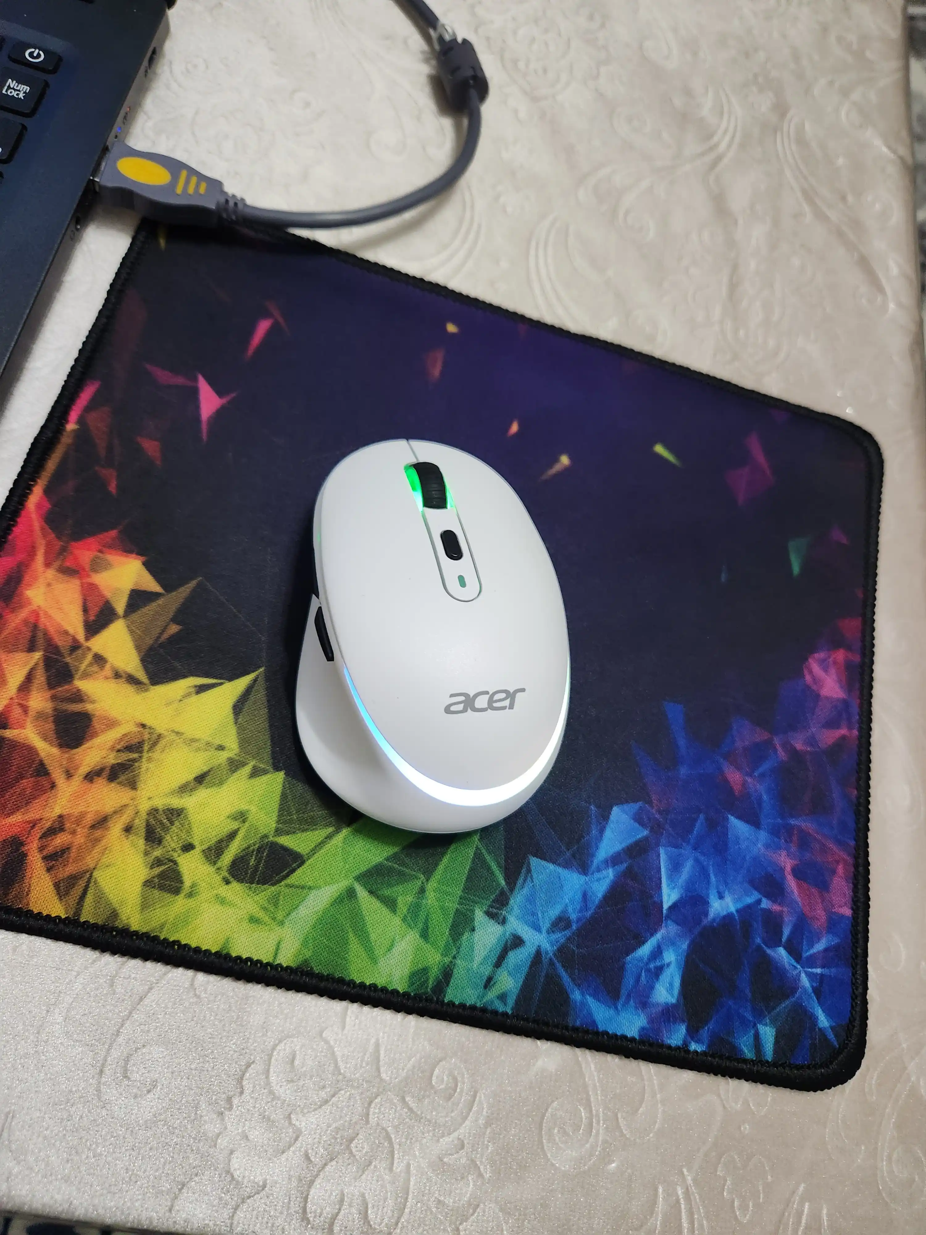 Simsiz kompyuter mini-sichqonchasi ACER, 2 rejim Bluetooth +2.4G, RGB orqa yorug'lik bilan
