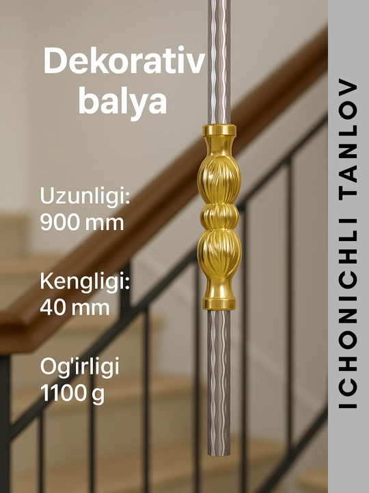 Nerjaveyka dekorativ panjara – ferfor balya, zinapoya va balkon uchun metall konstruksiya - 