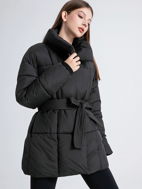 Kurtkalar ayollar uchun, qishki kurtkasi  belbogʻli Elly Fashion, issiq qishki kurtka