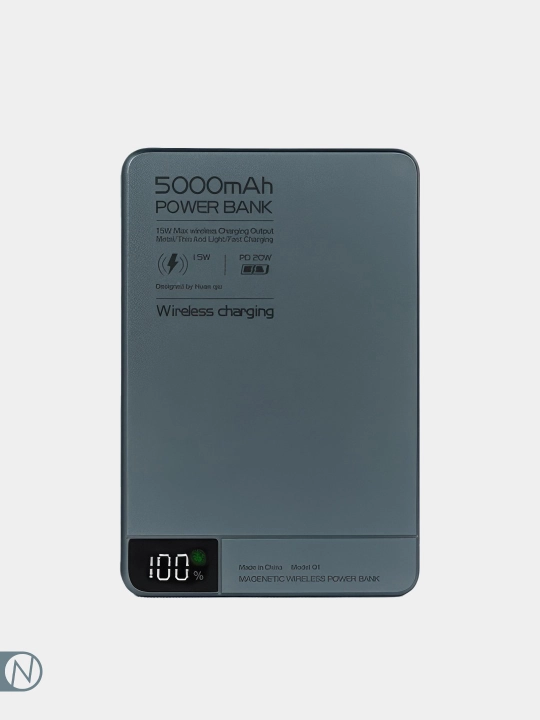 Simsiz tashqi akkumulyator MagSafe Power Bank, yupqa va zaryad ko'rsatkichi bilan - 
