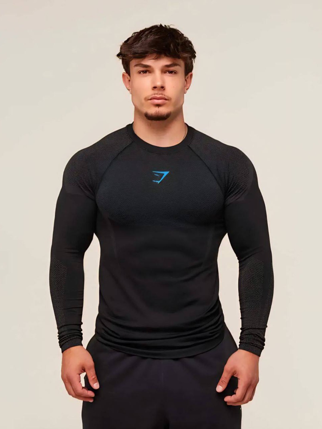 Компрессионная футболка Gym Shark, спортивная, рашгард, для мужчин, для фитнеса - 