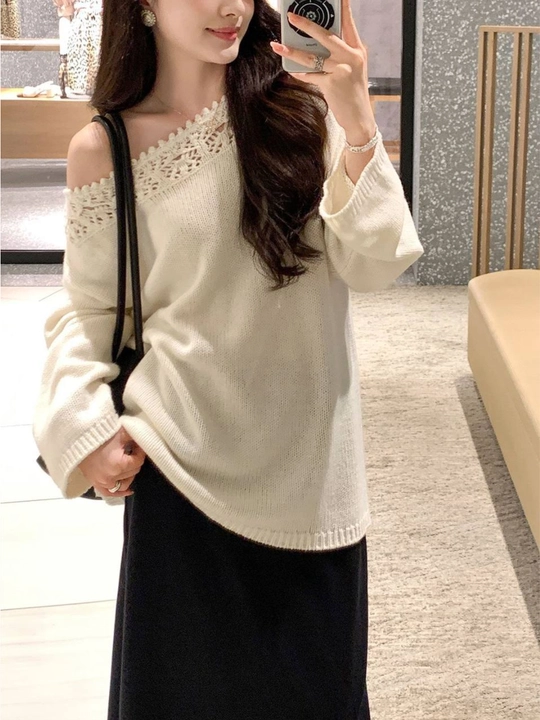 Svitser ayollar uchun Elly Fashion, keng yoqali va yumshoq matoli