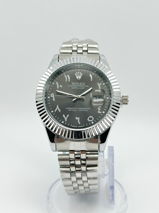 Erkaklar qo‘l soati, metall braslet, arab raqamli siferblat, datejust, sovg‘a qutisida