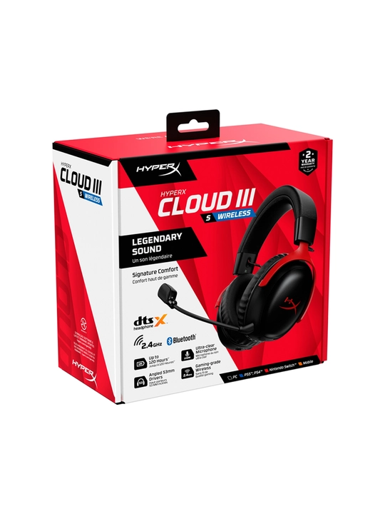 Simsiz o‘yin quloqchinlari HyperX Cloud III S Wireless, 200soat ishlash,7.1, Bluetooth 5.3