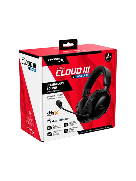 Simsiz o‘yin quloqchinlari HyperX Cloud III S Wireless, 200soat ishlash,7.1, Bluetooth 5.3