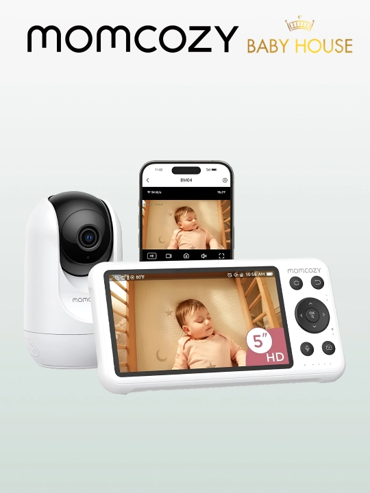 Видеоняня Momcozy умная WiFi с камерой и 5" экраном, модель BM04, трансляция Full HD