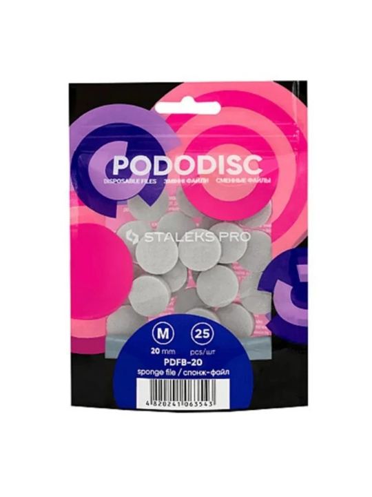Pododisc Staleks Pro pedikyur diski uchun sponj fayl, M, 25 dona