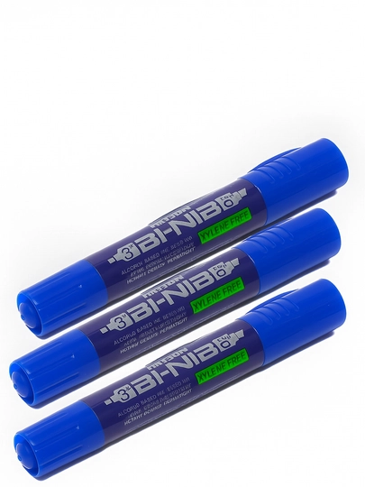 Маркер перманентный синий TWIN HJ-36T, 3 шт - 