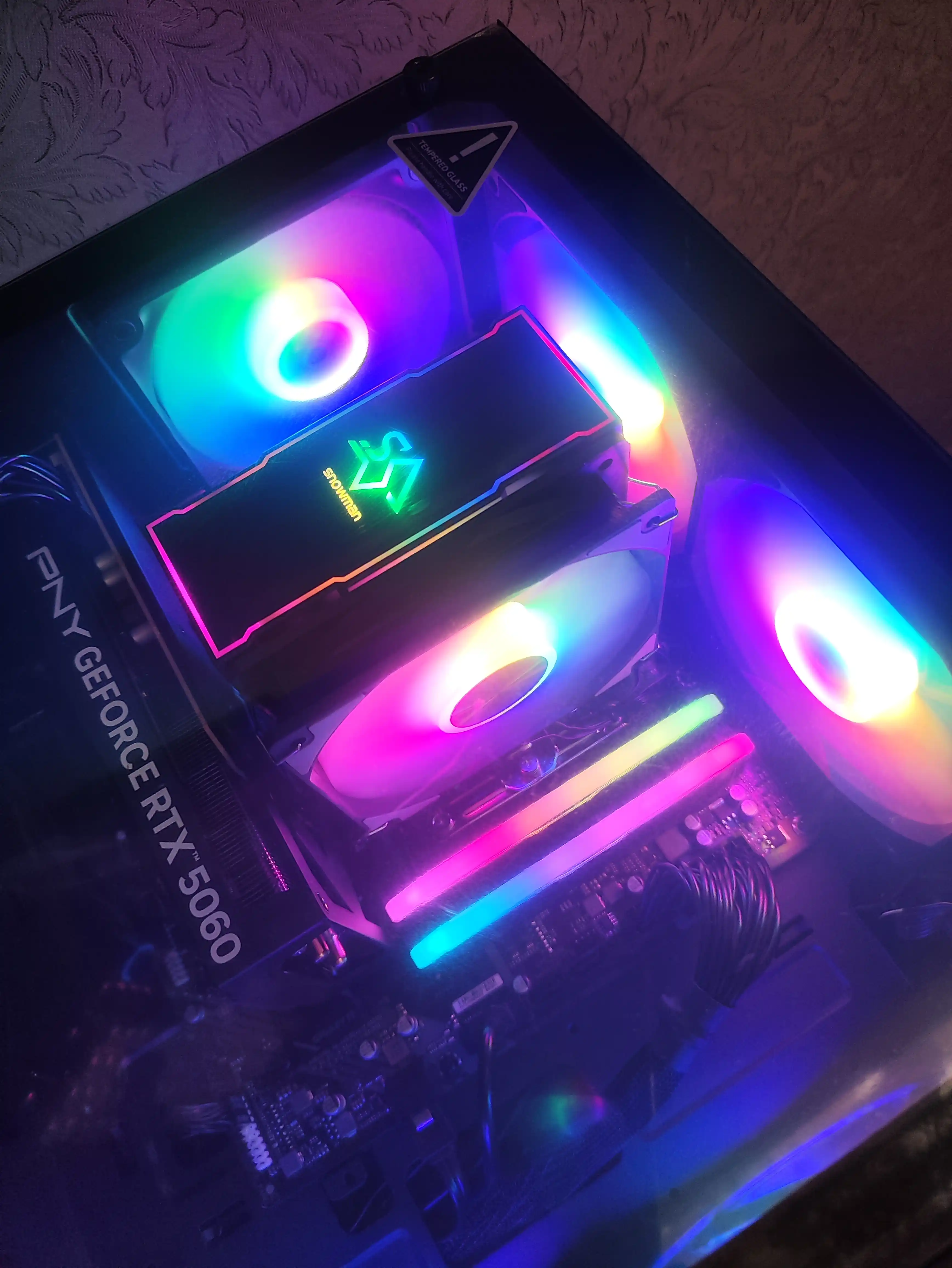 RGB-вентилятор для компьютера, 120 мм , радужный цвет, с высоким воздушным потоком