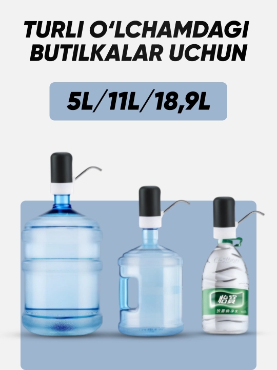 Ichimliklar uchun 5, 10, 18,9 litrli nasosli elektr suv nasosi