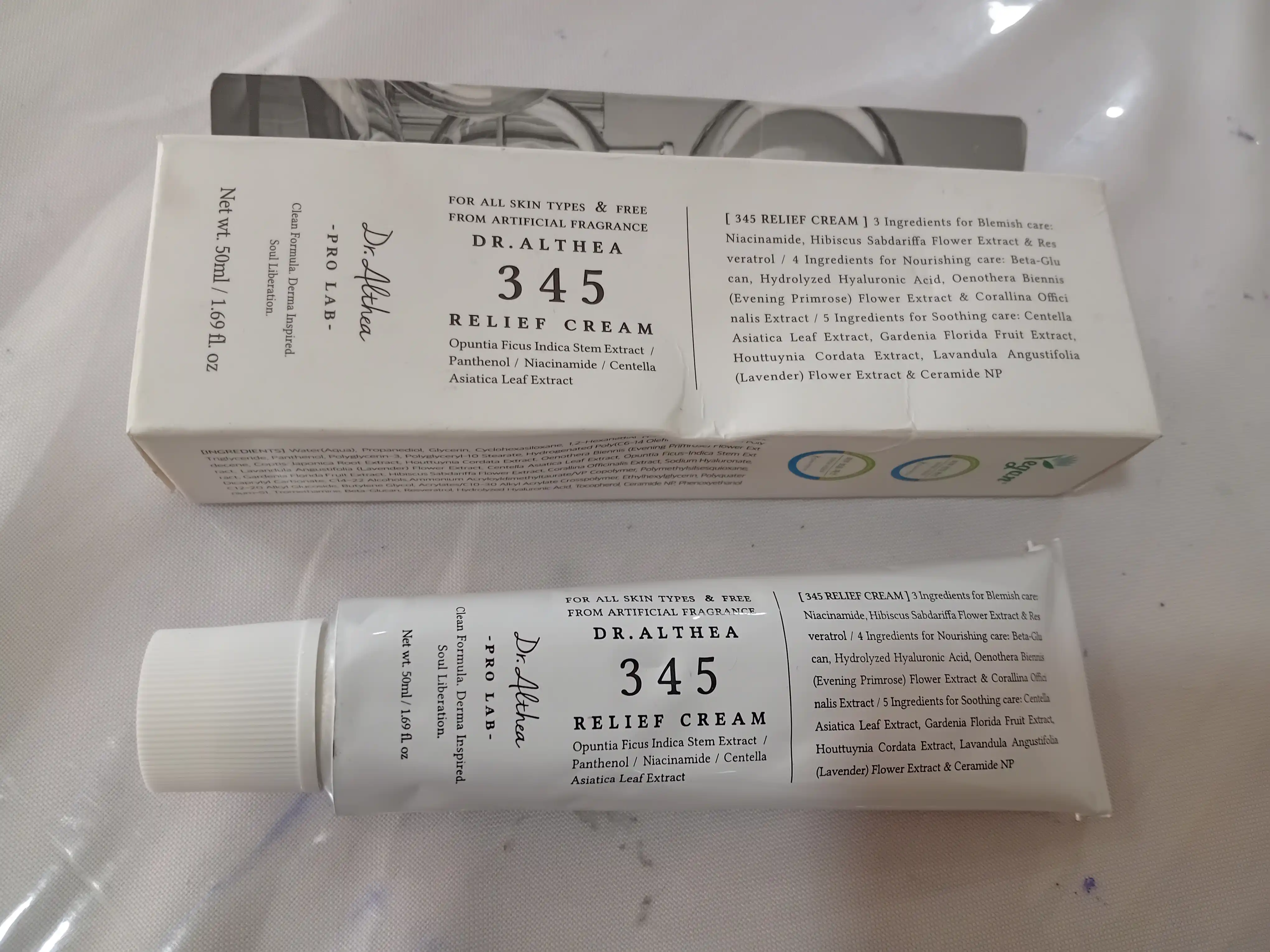 Yengil vegan tinchlantiruvchi krem Dr. Althea 345 Relief Cream