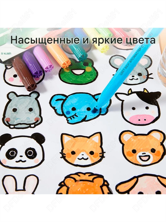 Фломастеры, 6 цв WOW EC170-6 Deli, 170-6-EC