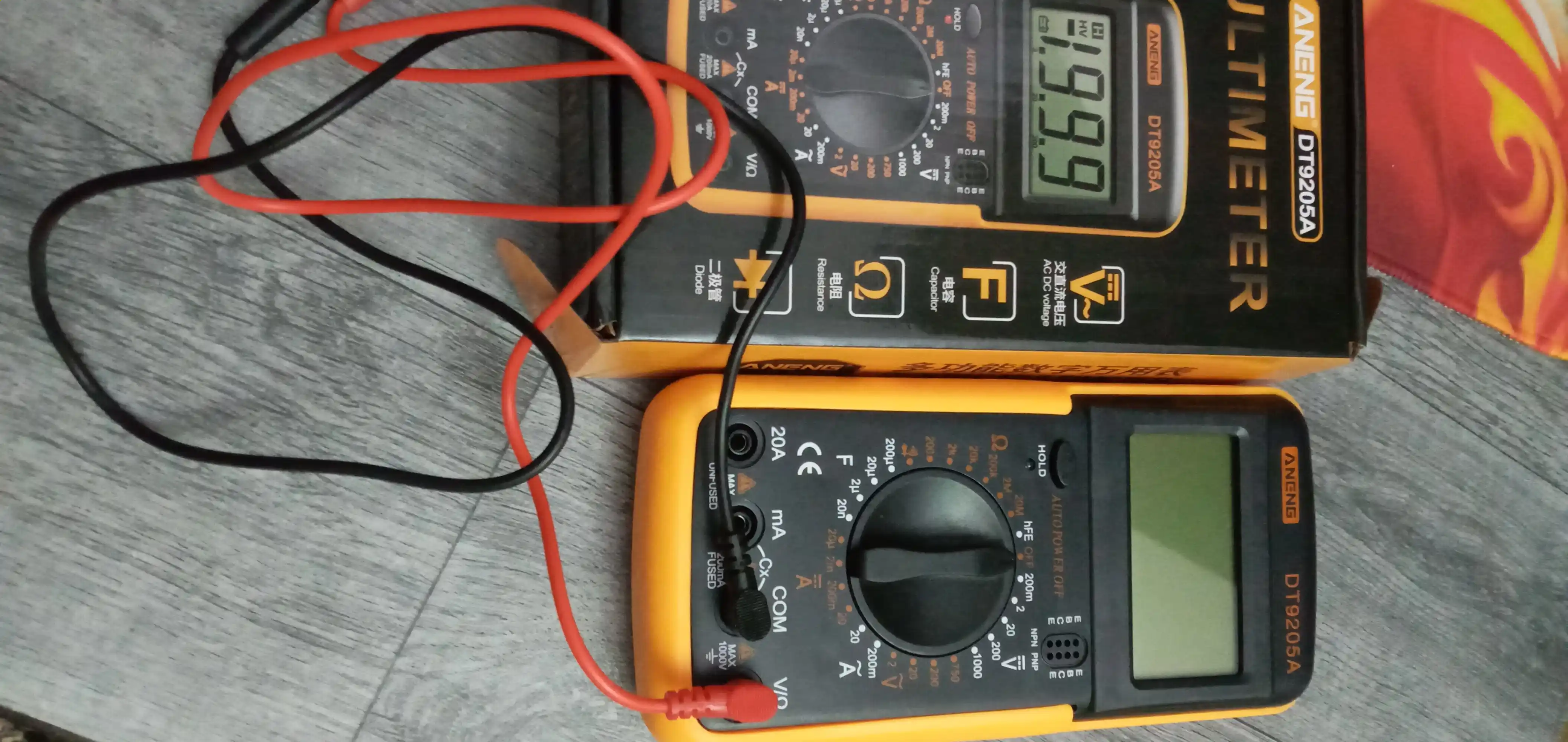 Multimetr DT-9205A ko'p funktsiyali raqamli multimetri, professional tester, LCD displey
