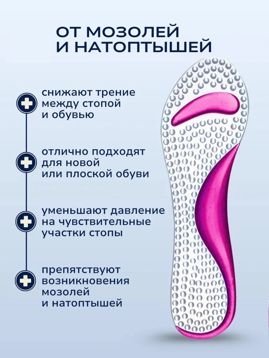 Стельки силиконовые, для обуви и туфель на каблуках