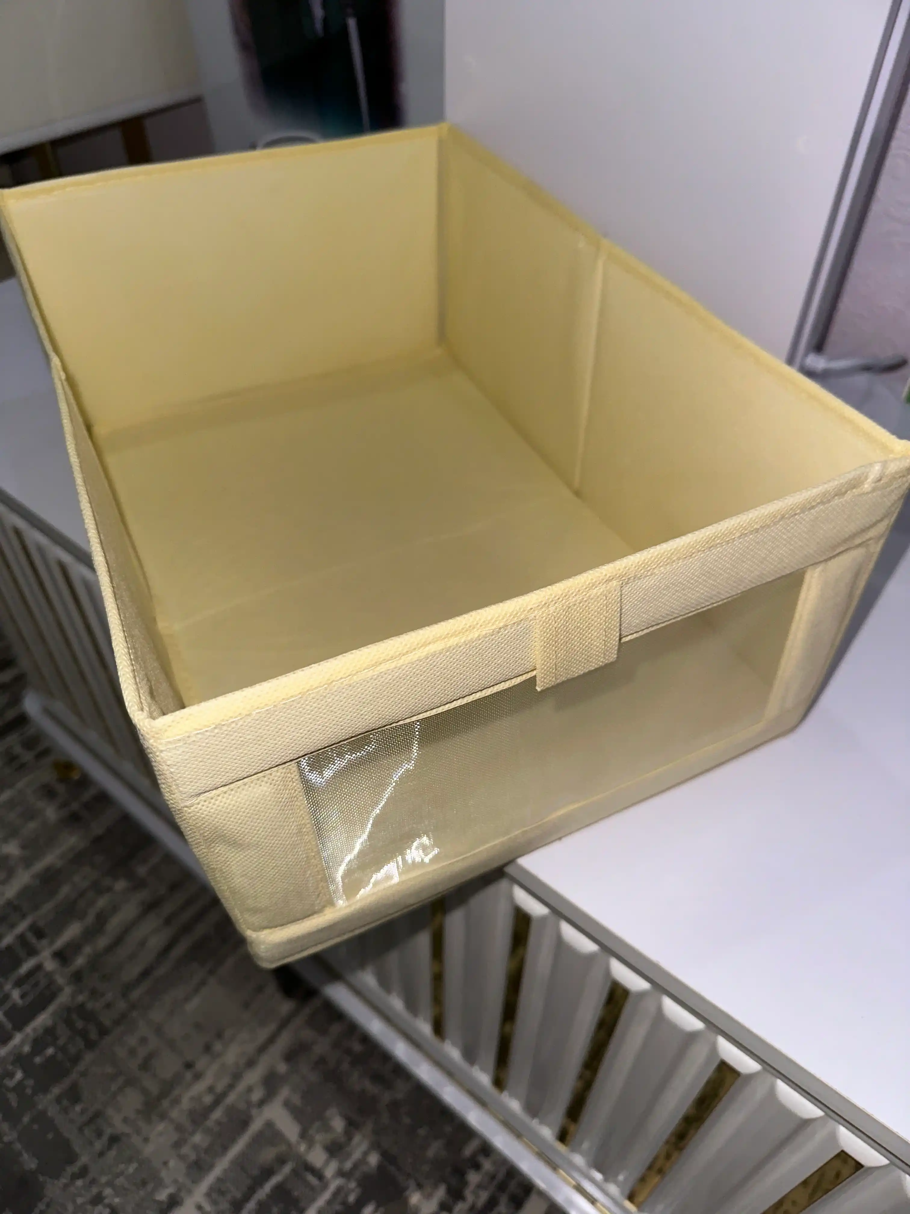 Корзина органайзер для хранения вещей, короб с окошком, складной 40x27x17 см, 1 шт