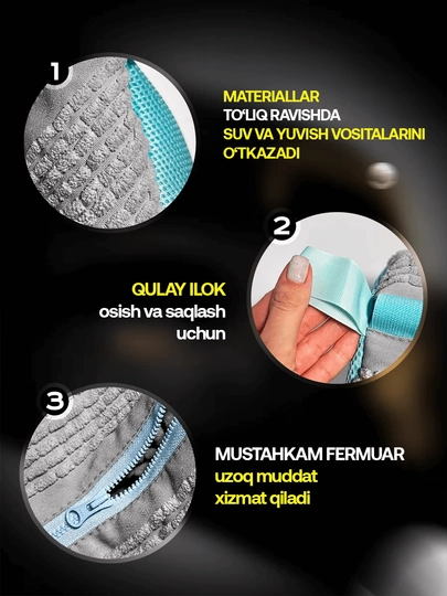 Kir yuvish mashinasida poyabzal va krossovkalarni yuvish uchun qop, mikrofiberli to‘r 40×20 sm