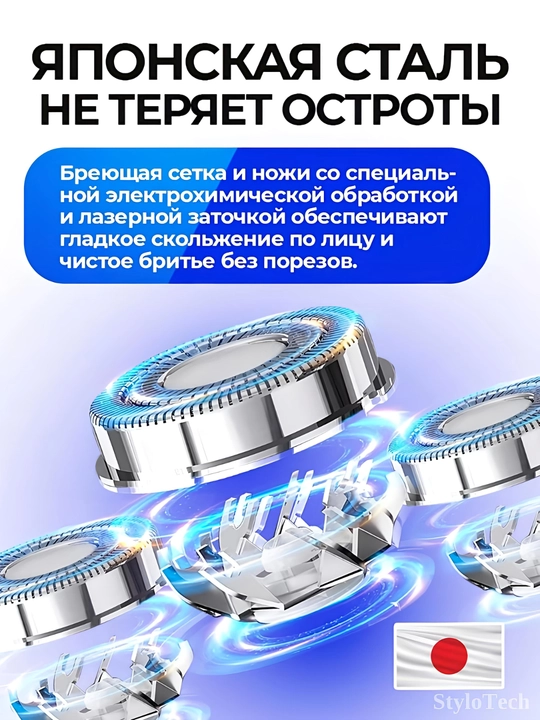 Elektr soqol olish mashinasi erkaklar uchun trimmer bilan, akkumulyatorli simsiz portativ