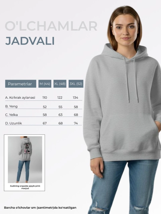 Hudi, svitshot, tolstovka, spartifka ayollar uchun