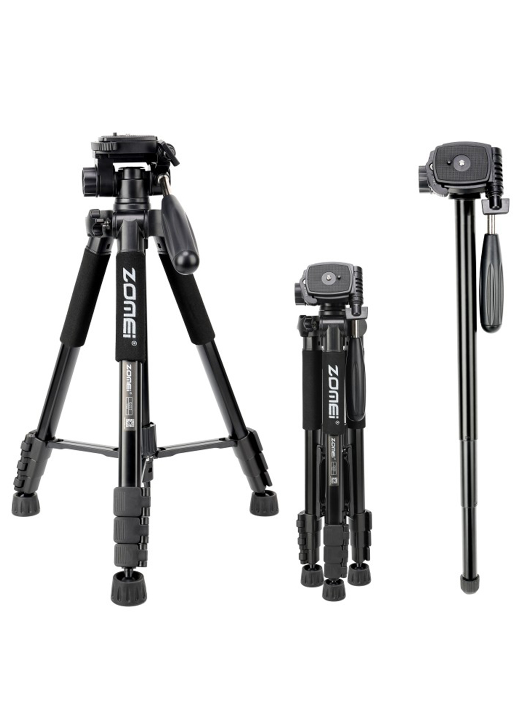 Zomei Q222 O'rnatilgan monopodli engil tripod portativ fotografiya uskunalari - 