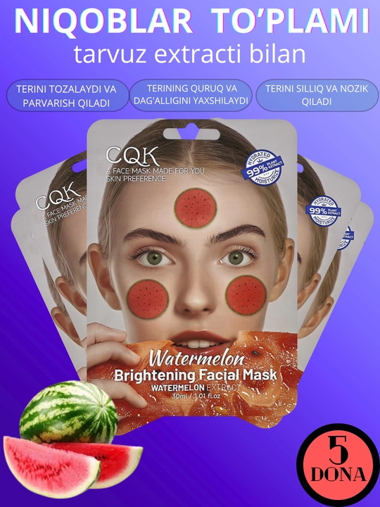 Yuz uchun matoli niqoblar,CQK,maska,niqob,to'plam,5 va 10 dona,kollagen va aloe vera - 