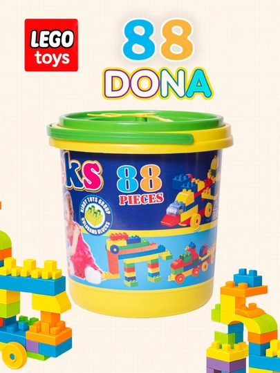 Конструктор LEGO Kolobok Toys, набор 707 деталей, в ведёрке — JIYTOYS-LEGO-АЛЫЙ