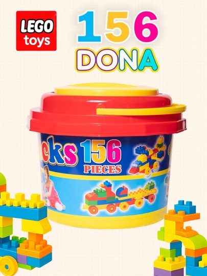 Конструктор LEGO Kolobok Toys, набор 707 деталей, в ведёрке — JIYTOYS-LEGO-КОРИЧН