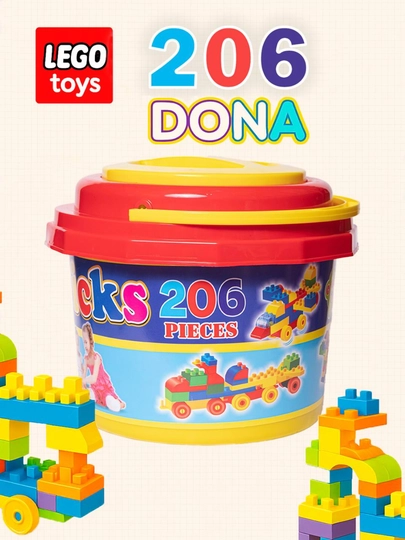 Конструктор LEGO Kolobok Toys, набор 707 деталей, в ведёрке — JIYTOYS-LEGO-КРАСН