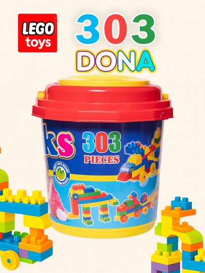 Конструктор LEGO Kolobok Toys, набор 707 деталей, в ведёрке — JIYTOYS-LEGO-БЕЛЫЙ
