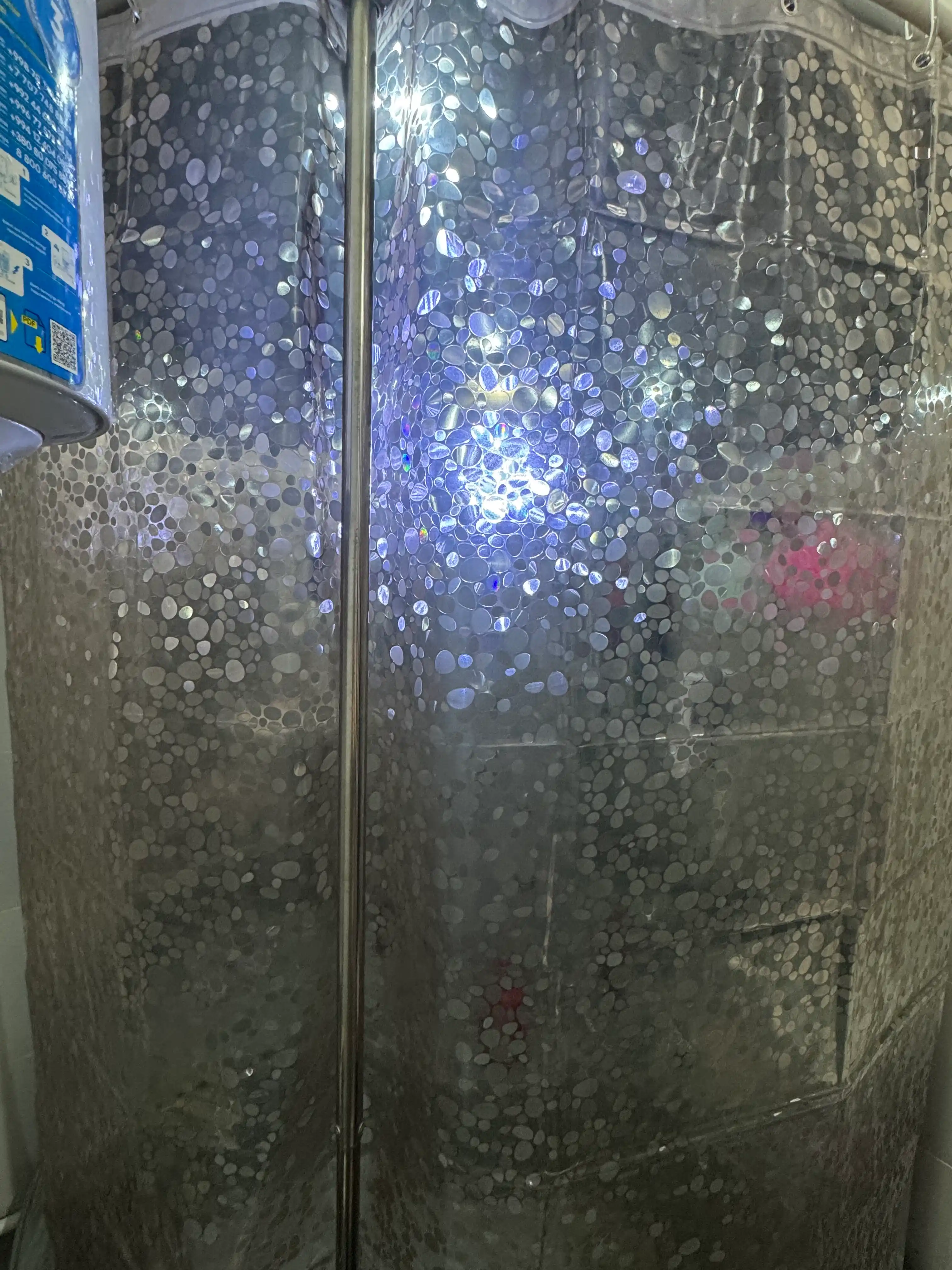 PEVA materialli hashamatli hammom pardasi, 180 × 200 sm, 12 ta halqali