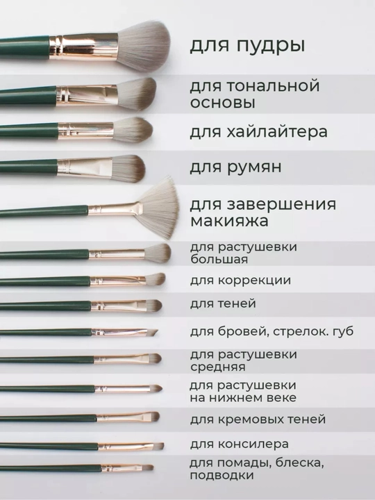 Набор кистей для макияжа, 14 предметов
