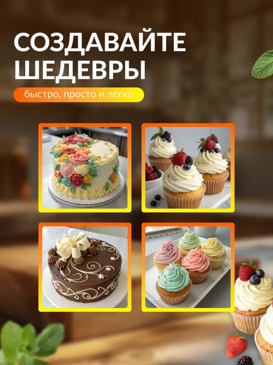 Кондитерский шприц с насадкой для крема и печенья, для украшения тортов и пирожных