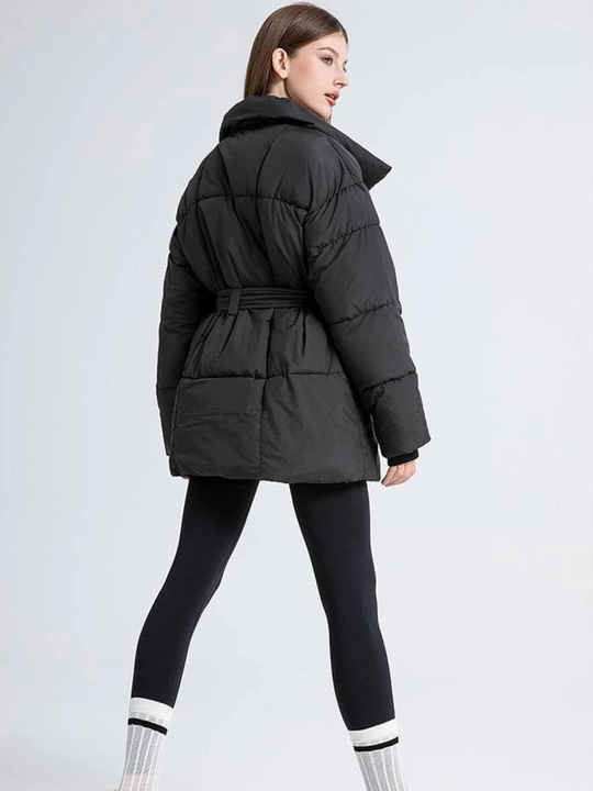 Kurtkalar ayollar uchun, qishki kurtkasi  belbogʻli Elly Fashion, issiq qishki kurtka
