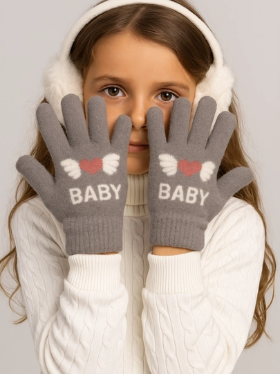 Зимние детские перчатки, 5-7 лет — SAKO002-BABY-ЛАВАНД