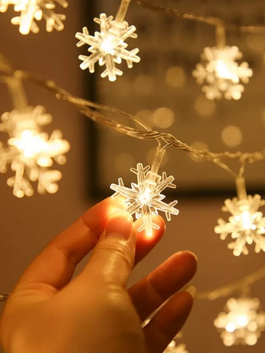 LED girlyanda “Yulduzchalar” va “Qor parchalar”, Yangi yil uchun, USB orqali 3, 6, 10 m