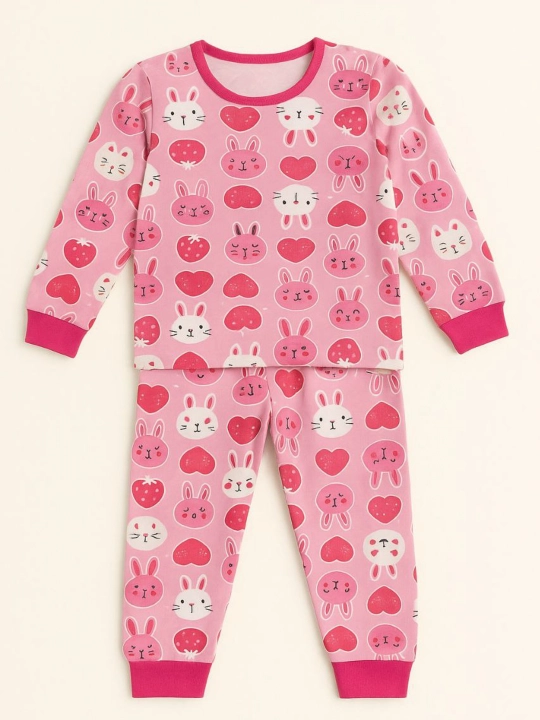 Pijama Qalin nachosli qizlar pijamasi, 4-6-8 yosh, kuz-qish uchun