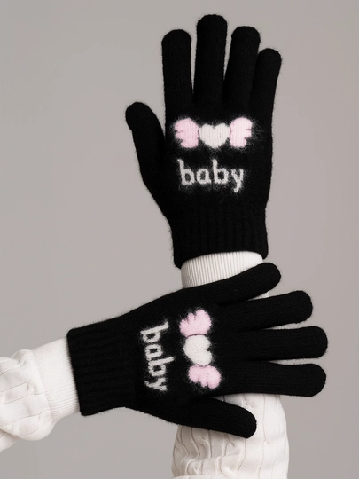Зимние детские перчатки, 5-7 лет — SAKO002-BABY-ЧЕРН
