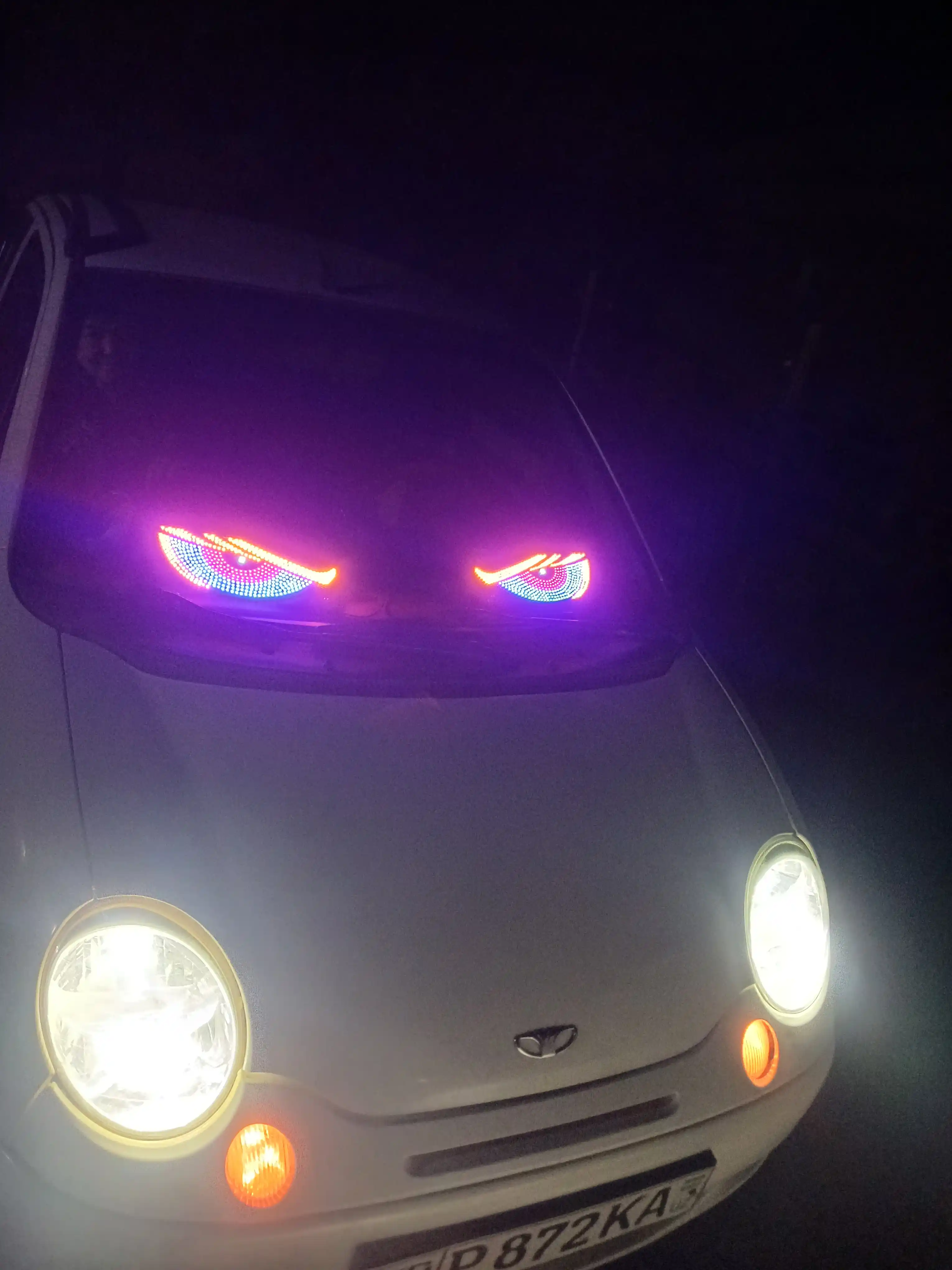 Светодиодная панель Глаза для автомобиля, 11 режимов, Devil Eyes